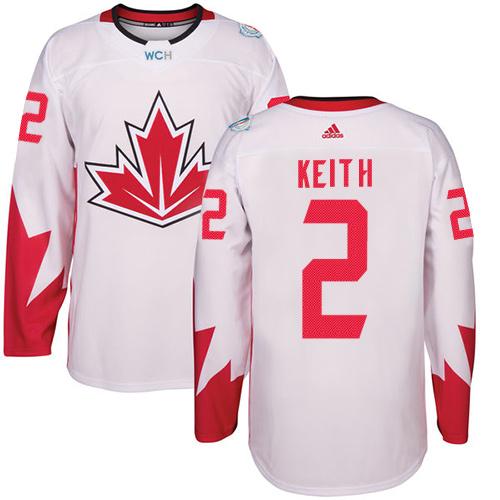 Team Canada #2 Duncan Keith White 2016 World Cup Stitched Youth NHL Jersey