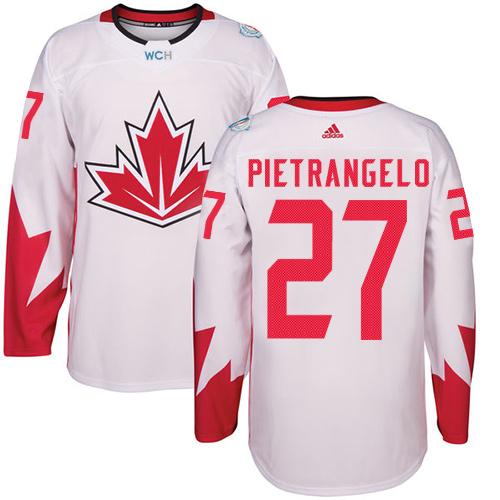 Team Canada #27 Alex Pietrangelo White 2016 World Cup Stitched Youth NHL Jersey