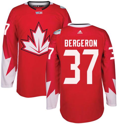 Team Canada #37 Patrice Bergeron Red 2016 World Cup Stitched Youth NHL Jersey