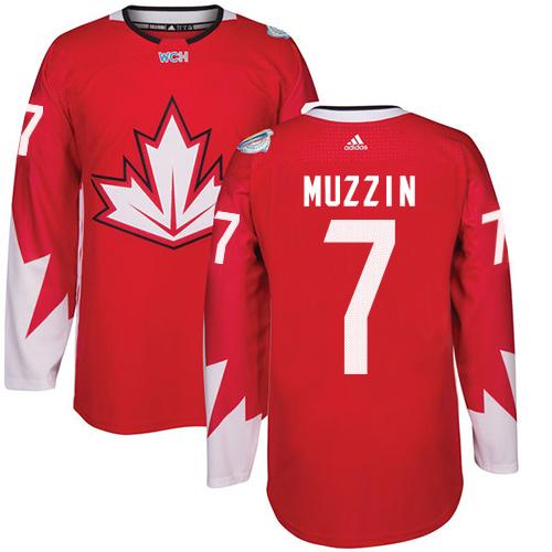 Team Canada #7 Jake Muzzin Red 2016 World Cup Stitched Youth NHL Jersey