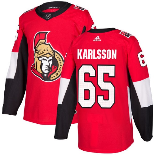 Adidas Senators #65 Erik Karlsson Red Home Authentic Stitched Youth NHL Jersey
