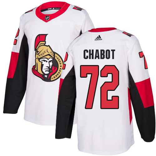 Adidas Senators #72 Thomas Chabot White Road Authentic Stitched Youth NHL Jersey