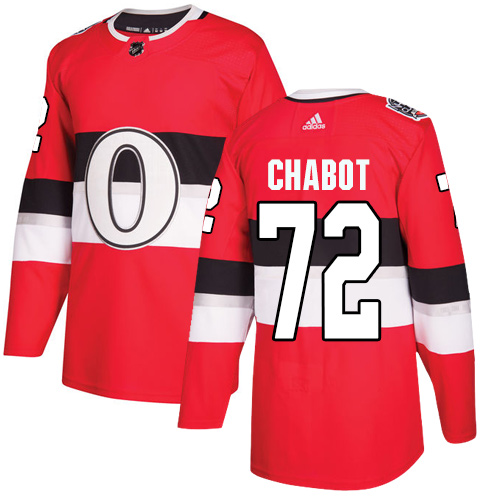 Adidas Senators #72 Thomas Chabot Red Authentic 2017 100 Classic Stitched Youth NHL Jersey