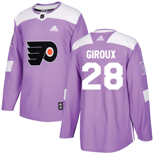Adidas Flyers #28 Claude Giroux Purple Authentic Fights Cancer Stitched Youth NHL Jersey