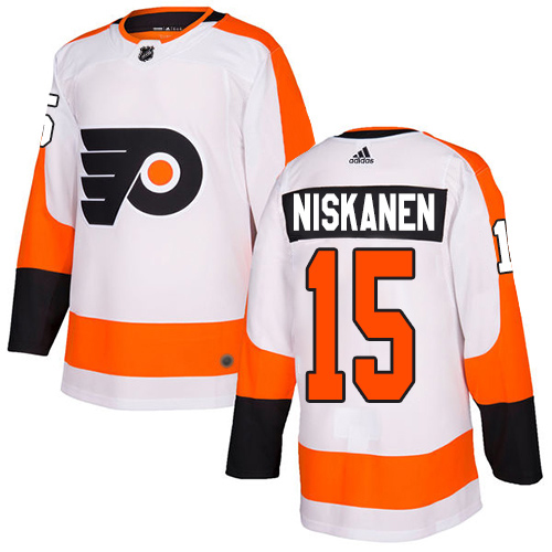 Adidas Flyers #15 Matt Niskanen White Road Authentic Stitched Youth NHL Jersey