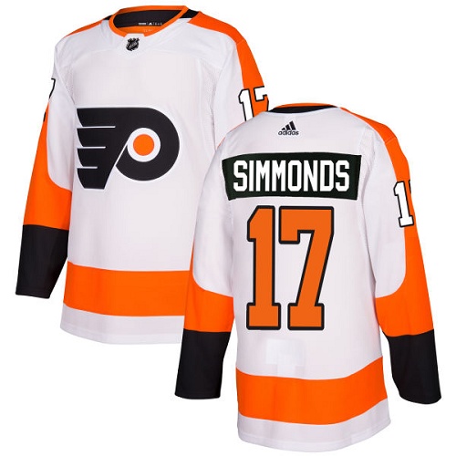Adidas Flyers #17 Wayne Simmonds White Road Authentic Stitched Youth NHL Jersey