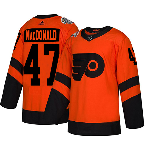 Adidas Flyers #47 Andrew MacDonald Orange Authentic 2019 Stadium Series Stitched Youth NHL Jersey