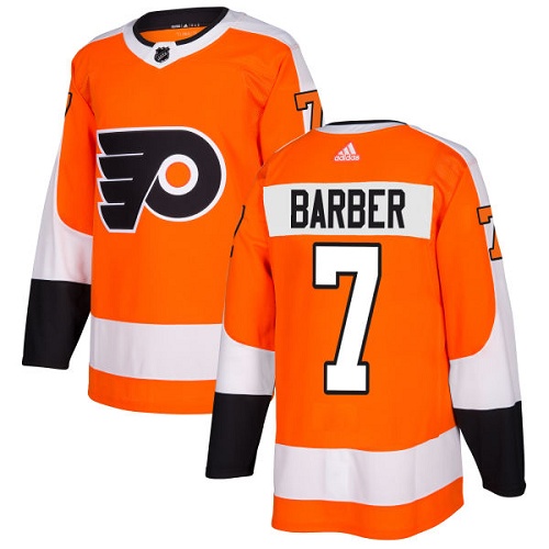 Adidas Flyers #7 Bill Barber Orange Home Authentic Stitched Youth NHL Jersey