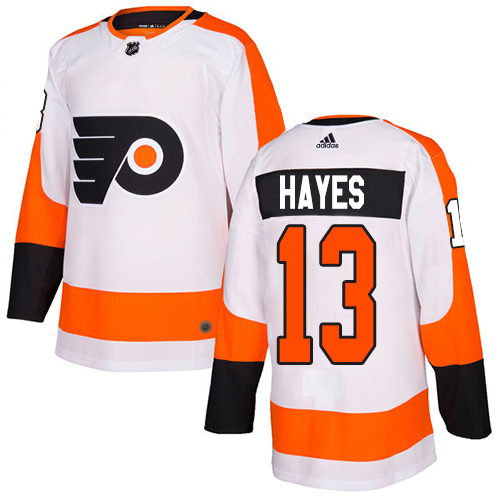 Adidas Flyers #13 Kevin Hayes White Road Authentic Stitched Youth NHL Jersey