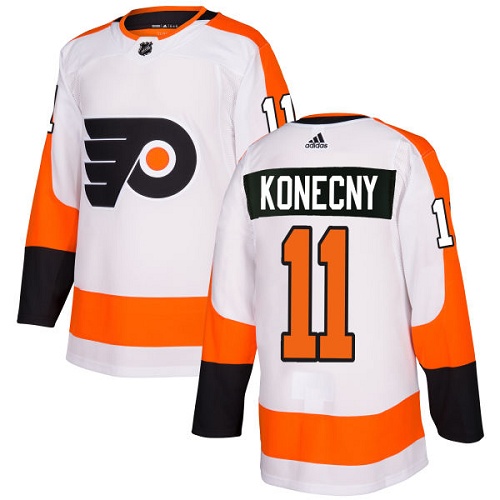 Adidas Flyers #11 Travis Konecny White Road Authentic Stitched Youth NHL Jersey