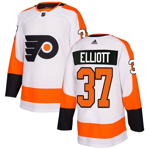 Adidas Flyers #37 Brian Elliott White Road Authentic Stitched Youth NHL Jersey