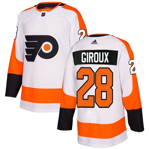 Adidas Flyers #28 Claude Giroux White Road Authentic Stitched Youth NHL Jersey