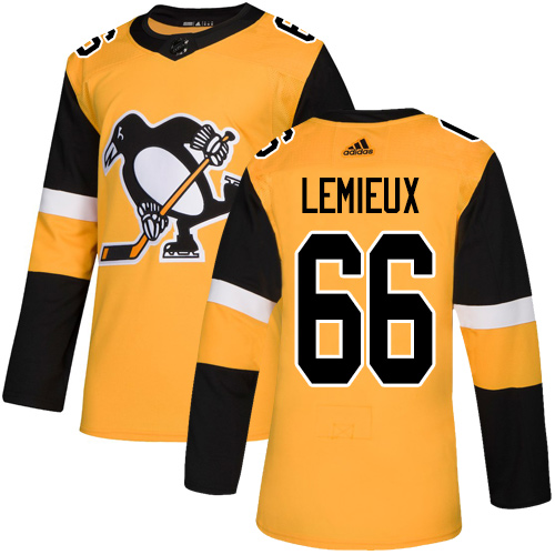 Adidas Penguins #66 Mario Lemieux Gold Alternate Authentic Stitched Youth NHL Jersey
