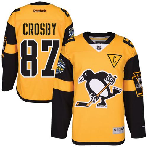 Penguins #87 Sidney Crosby Gold 2017 Stadium Series Stitched Youth NHL Jersey