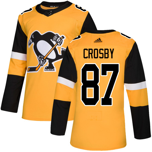 Adidas Penguins #87 Sidney Crosby Gold Alternate Authentic Stitched Youth NHL Jersey
