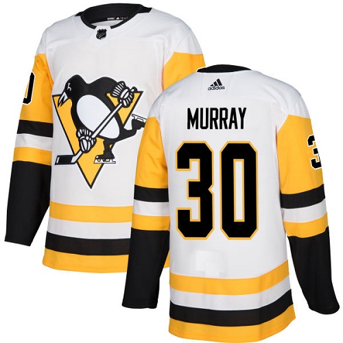 Adidas Penguins #30 Matt Murray White Road Authentic Stitched Youth NHL Jersey
