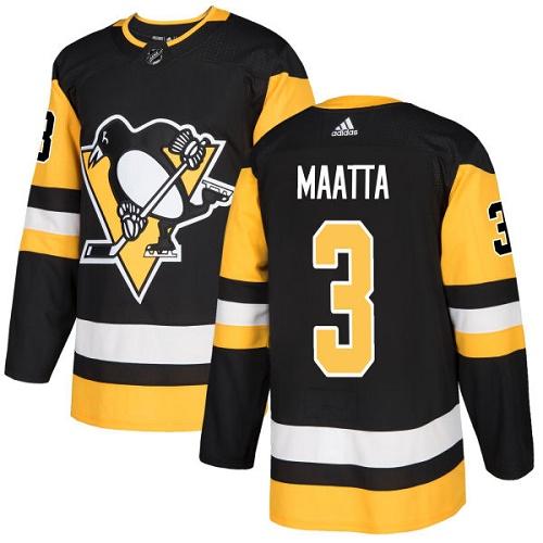 Adidas Penguins #3 Olli Maatta Black Home Authentic Stitched Youth NHL Jersey