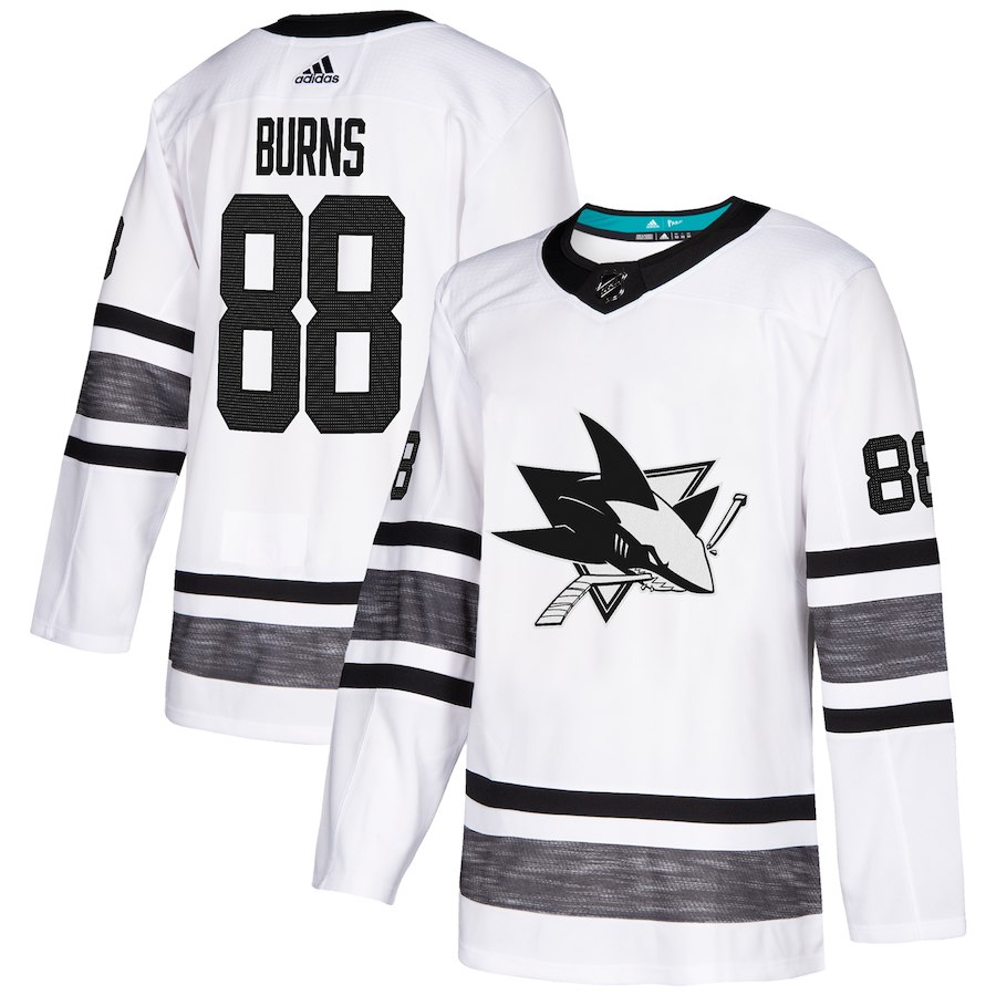 Adidas Sharks #88 Brent Burns White Authentic 2019 All-Star Stitched Youth NHL Jersey