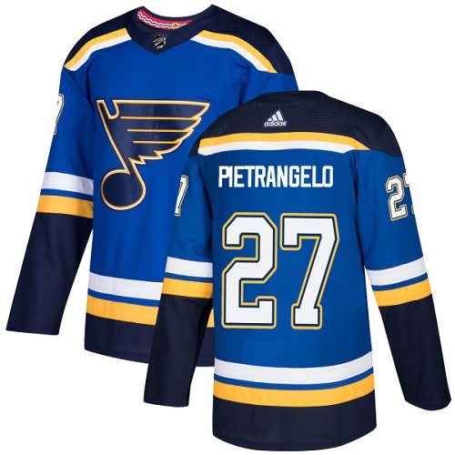 Adidas Blues #27 Alex Pietrangelo Blue Home Authentic Stitched Youth NHL Jersey