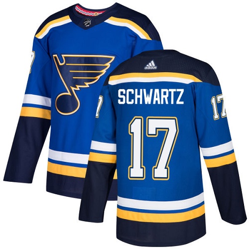 Adidas Blues #17 Jaden Schwartz Blue Home Authentic Stitched Youth NHL Jersey