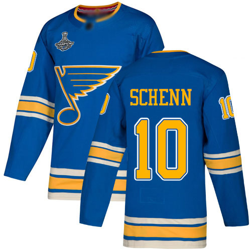 Adidas Blues #10 Brayden Schenn Blue Alternate Authentic Stanley Cup Champions Stitched Youth NHL Jersey
