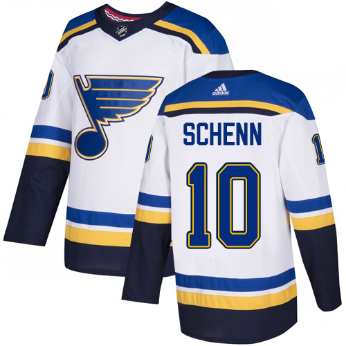 Adidas Blues #10 Brayden Schenn White Road Authentic Stitched Youth NHL Jersey