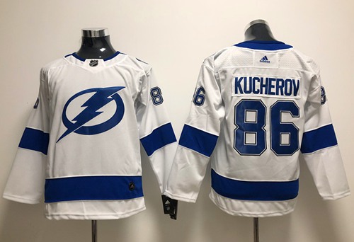 Adidas Lightning #86 Nikita Kucherov White Road Authentic Stitched Youth NHL Jersey
