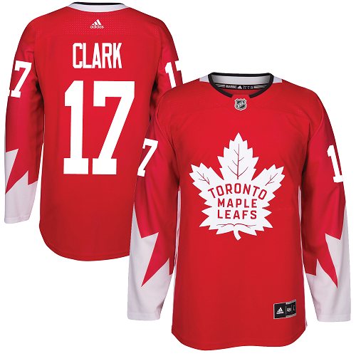 Adidas Maple Leafs #17 Wendel Clark Red Team Canada Authentic Stitched Youth NHL Jersey