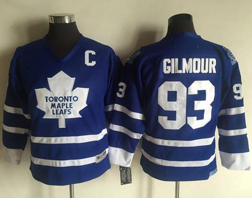 Maple Leafs #93 Doug Gilmour Blue CCM Throwback Stitched Youth NHL Jersey
