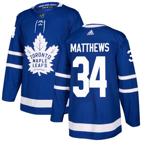 Adidas Maple Leafs #34 Auston Matthews Blue Home Authentic Stitched Youth NHL Jersey