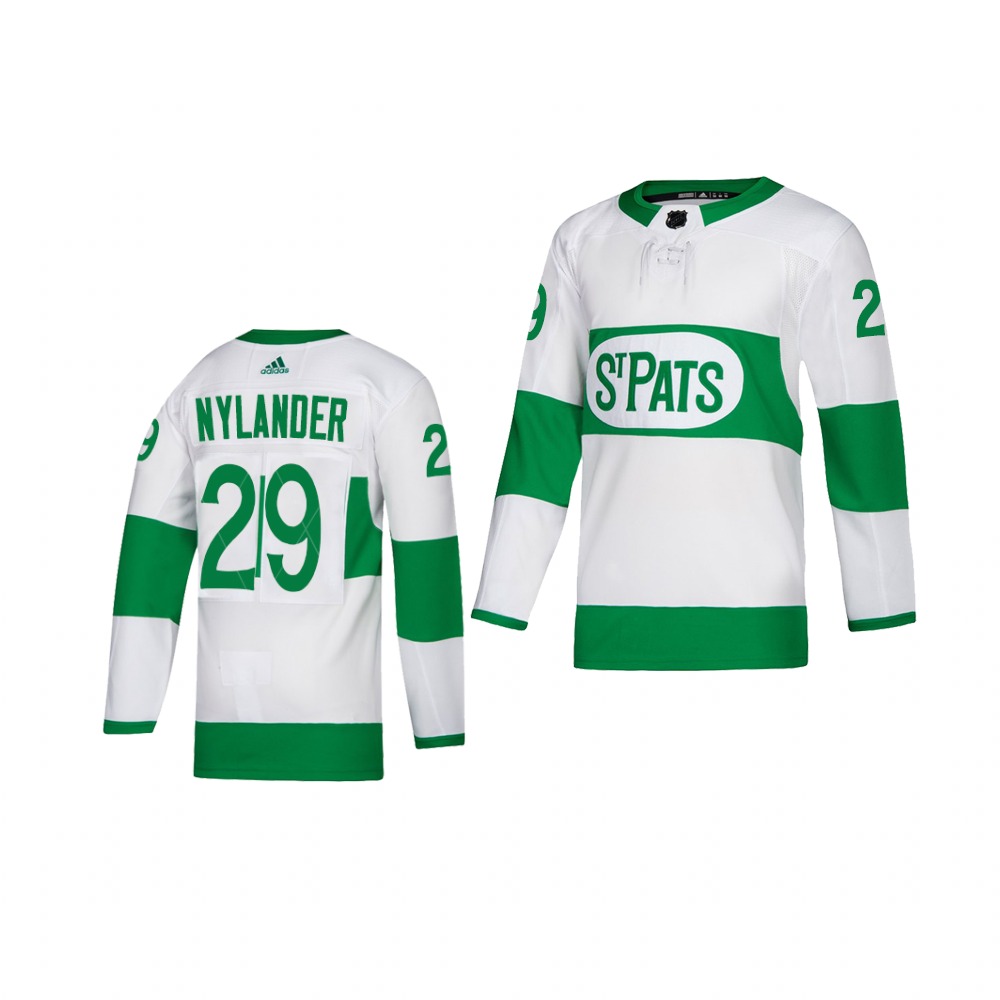 Adidas Maple Leafs #29 William Nylander White 2019 St. Patrick's Day Authentic Player Stitched Youth NHL Jersey