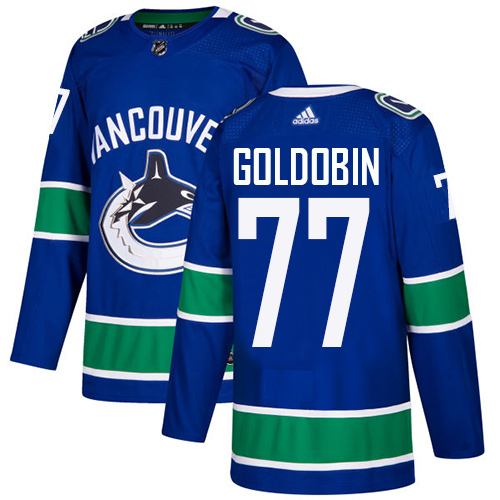 Adidas Canucks #77 Nikolay Goldobin Blue Home Authentic Youth Stitched NHL Jersey