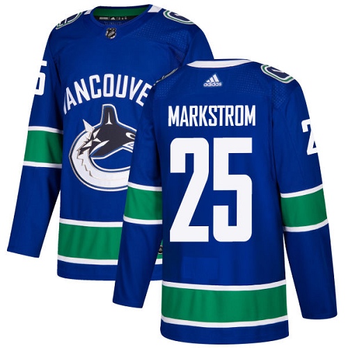Adidas Canucks #25 Jacob Markstrom Blue Home Authentic Youth Stitched NHL Jersey