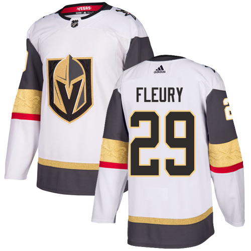 Adidas Golden Knights #29 Marc-Andre Fleury White Road Authentic Stitched Youth NHL Jersey