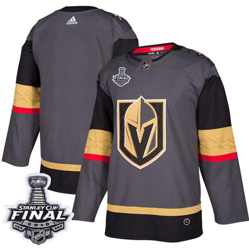 Adidas Golden Knights Blank Grey Home Authentic 2018 Stanley Cup Final Stitched Youth NHL Jersey