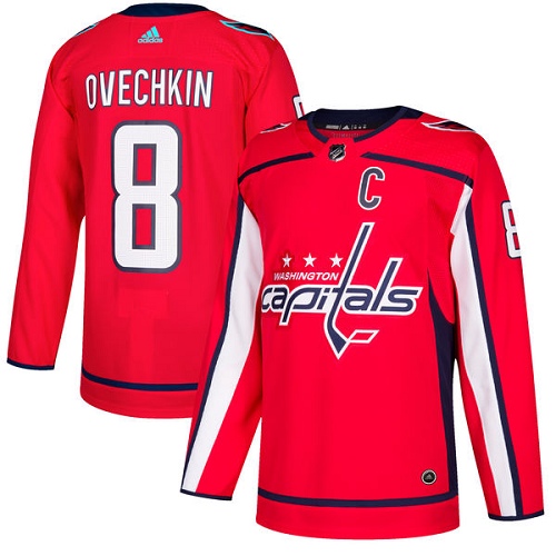 Adidas Capitals #8 Alex Ovechkin Red Home Authentic Stitched Youth NHL Jersey