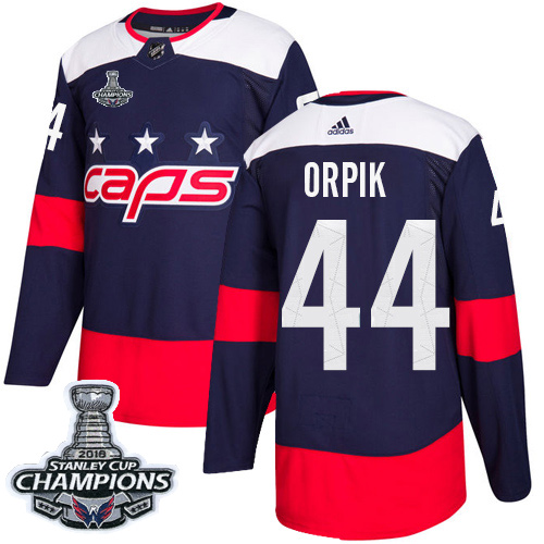 Adidas Capitals #44 Brooks Orpik Navy Authentic 2018 Stadium Series Stanley Cup Final Champions Stitched Youth NHL Jersey