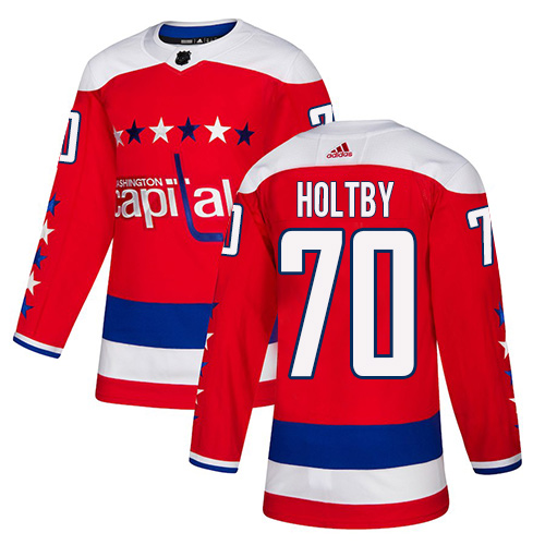 Adidas Capitals #70 Braden Holtby Red Alternate Authentic Stitched Youth NHL Jersey