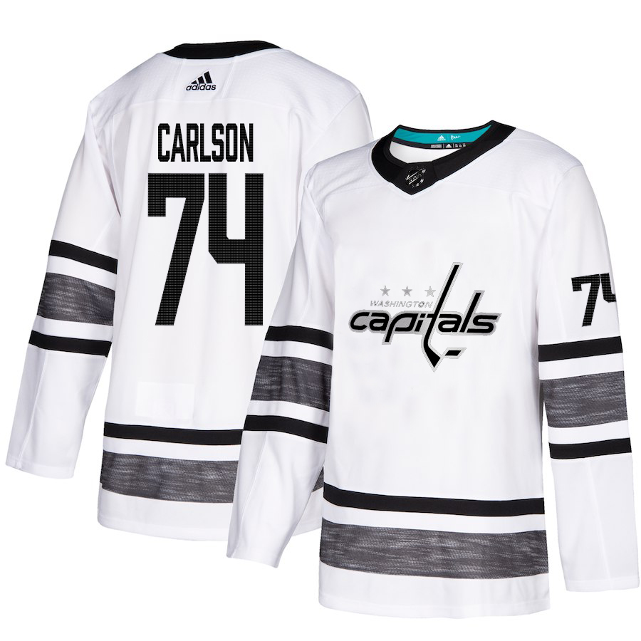 Adidas Capitals #74 John Carlson White Authentic 2019 All-Star Stitched Youth NHL Jersey