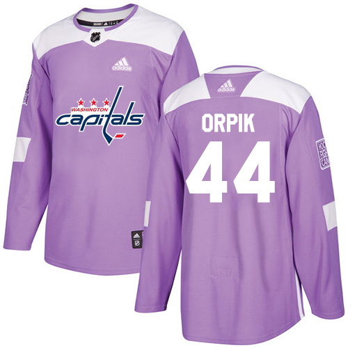 Adidas Capitals #44 Brooks Orpik Purple Authentic Fights Cancer Stitched Youth NHL Jersey
