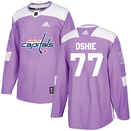 Adidas Capitals #77 T.J. Oshie Purple Authentic Fights Cancer Stitched Youth NHL Jersey