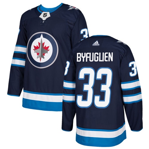 Adidas Jets #33 Dustin Byfuglien Navy Blue Home Authentic Stitched Youth NHL Jersey