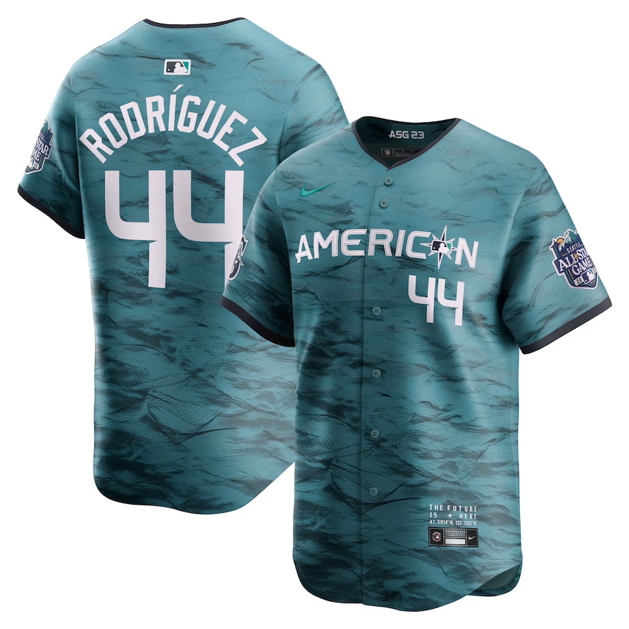 Men's American League Julio Rodriguez Nike Teal 2023 MLB All-Star Game Limited Player Jersey