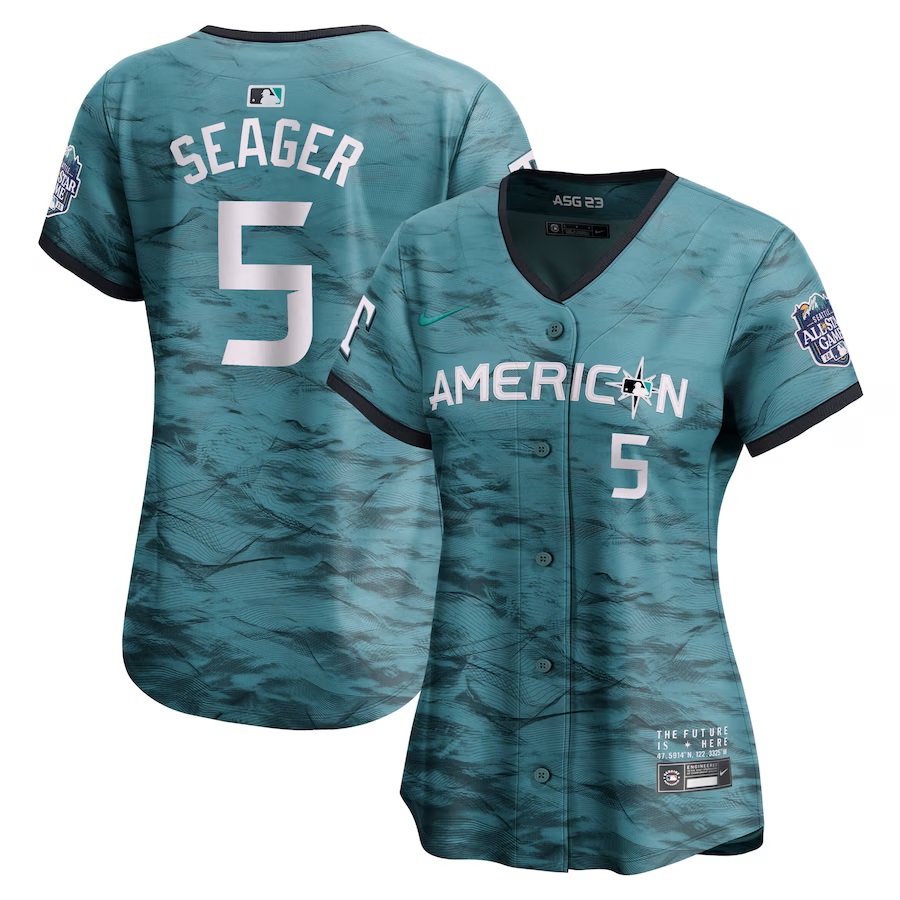 Women's American League Corey Seager Nike Teal 2023 MLB All-Star Game Limited Player Jersey