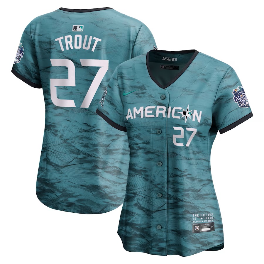 Women's American League Mike Trout Nike Teal 2023 MLB All-Star Game Limited Player Jersey
