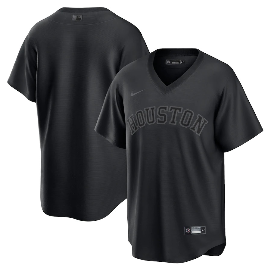 Men's Houston Astros Nike Black Pitch Black Fashion Replica Jersey