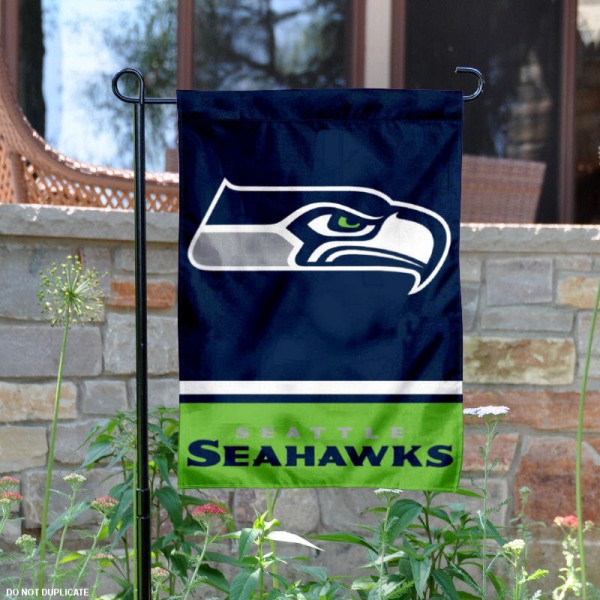 Seattle Seahawks Double-Sided Garden Flag 002 (Pls Check Description For Details)